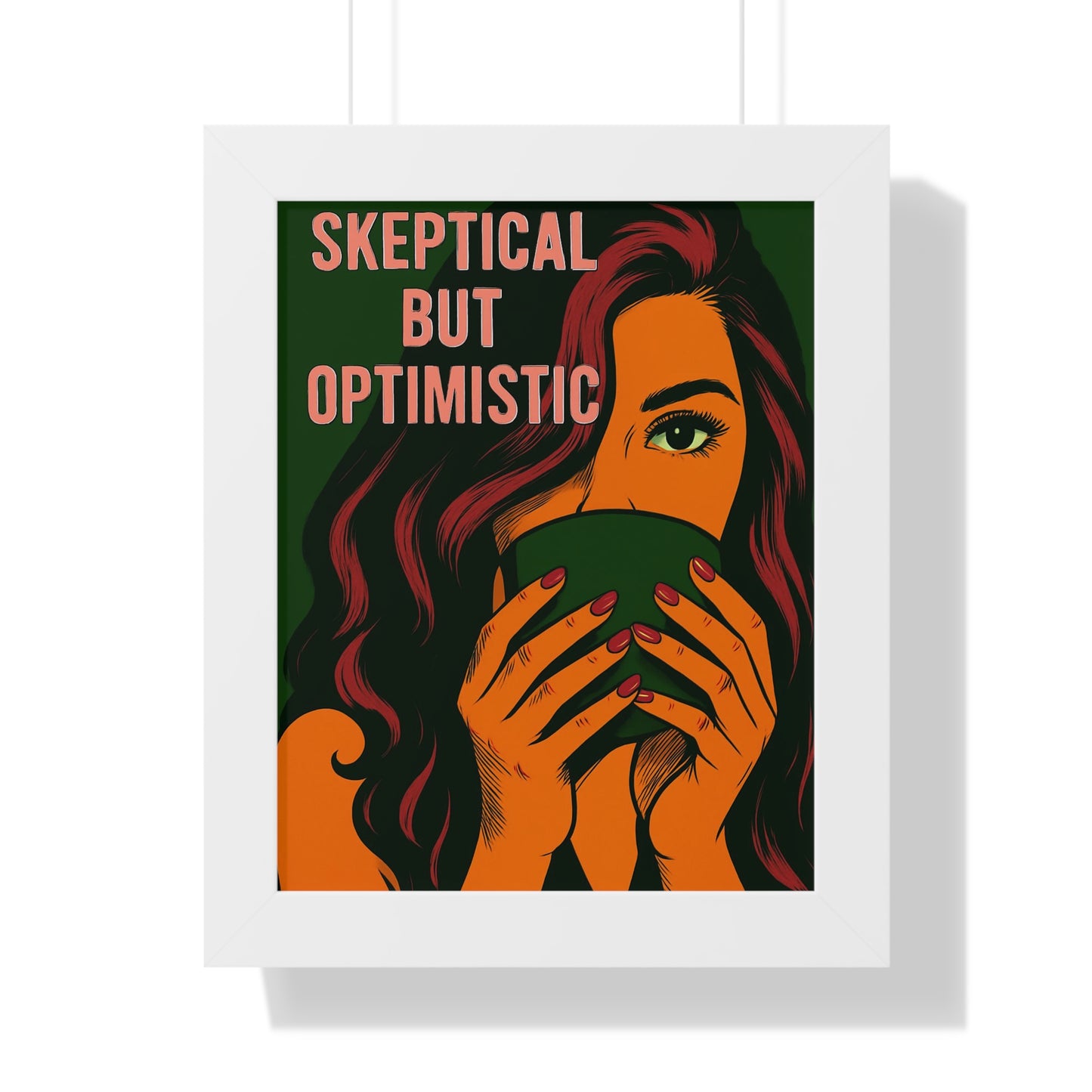 Skeptical But Optimistic Framed Vertical Poster, Inspirational Wall Art, Positive Affirmation Decor, Home Office Decoration, [...]