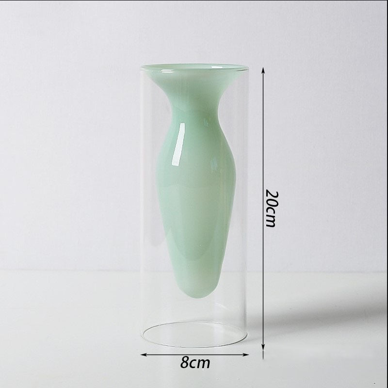 Double Glass Vase