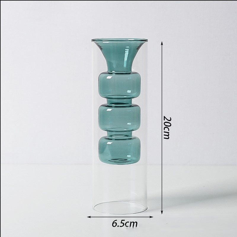 Double Glass Vase